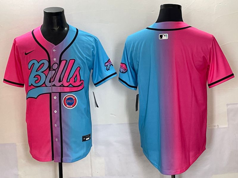 Men 2025 Buffalo Bills Blank Blue pink Nike Limited NFL Jersey 007